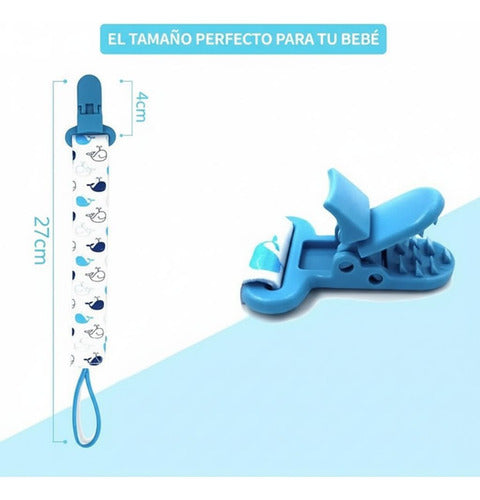 Set 10 Prendedor Sujetador Porta Chupetes Bebé 27cm Norplat Multicolor