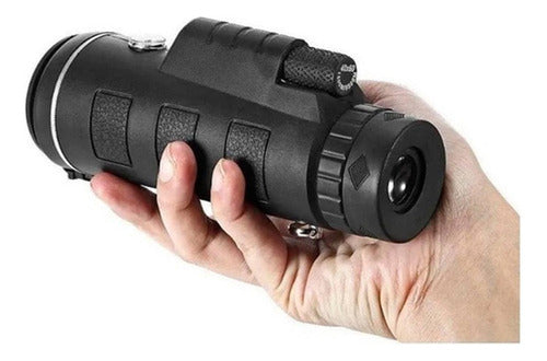 Telescopio Monocular Hd 40x60 Tripode Y Adaptador - Norplat Negro