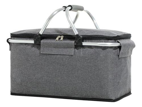 Norplat Canasta Termica Plegable Cooler Portatil Camping Gris