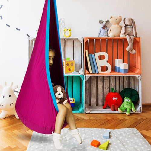 Columpio Sensorial Hamaca Colgante Niños + Cojín - Norplat Magenta