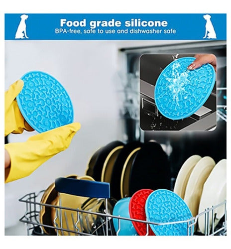 Licking Mat De Huesos Comedero Lento Reduce Ansiedad - Wuf Celeste