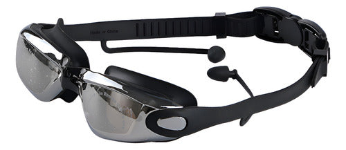  Natacion Kit 4 En 1 Protección Uv Antivaho Gafas Negro