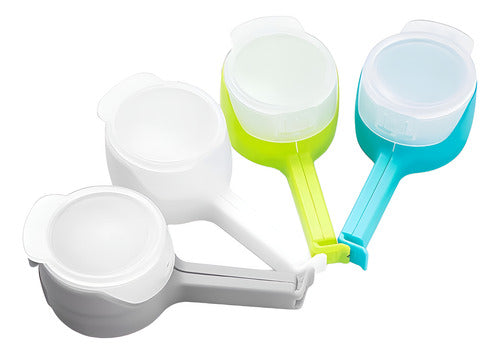 Pack 4 Clips Sella Bolsas Alimentos Con Tapas - Norplat Multicolor