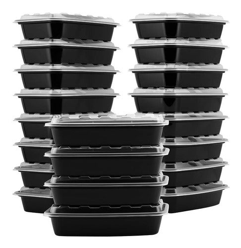 Recipientes Comida Pack 50pz Ecológico Reutilizable - Cukin Negro