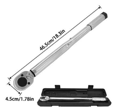 Llave De Torque Torquímetro 1/2 10-150 Lbs Pro - Norplat Plateado