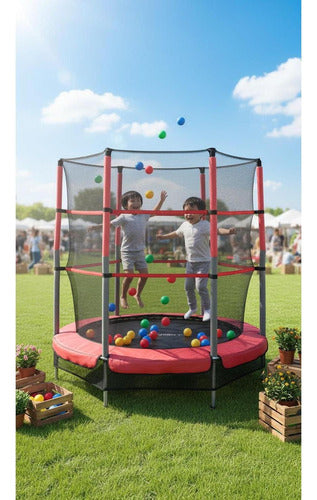 Trampolin Cama Elastica Saltarina Para Niños + Red - Norplat Negro Rojo