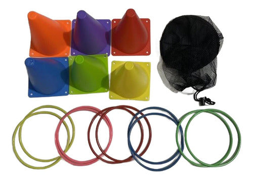 Kit Entrenamiento Norplat Con Cono Y Aros Agilidad Crossfit Multicolor