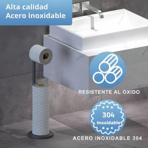 Soporte Papel Higiénico Porta Rollo Confort Metal - Norplat Negro