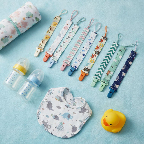 Set 10 Prendedor Sujetador Porta Chupetes Bebé 27cm Norplat Multicolor