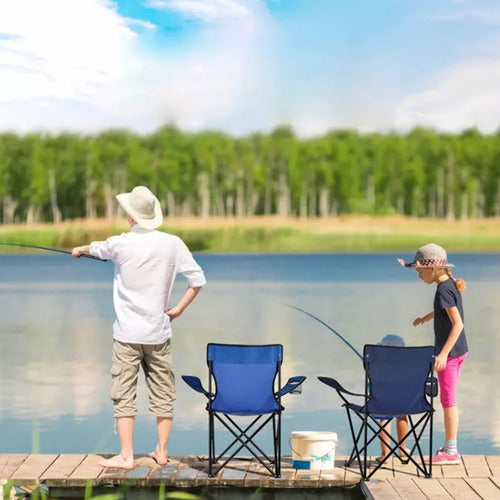 Silla Plegable De Playa Camping Pesca Picnic Playa - Norplat Azul Oscuro
