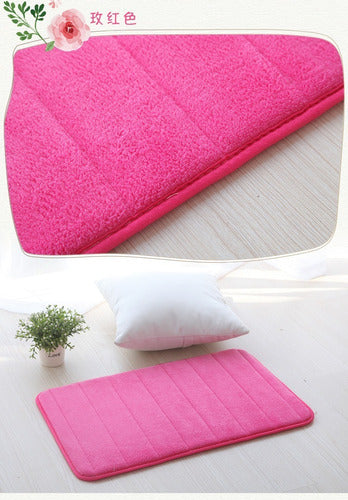 Alfombra Baño Engomado Antideslizante 60x40cm Suave Norplat - Fucsia - Lisa