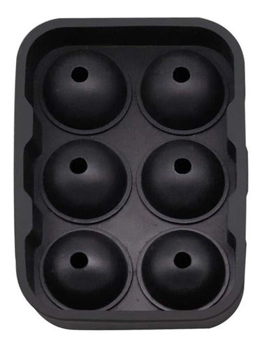 Molde De Silicona Para 6 Bolas De Hielo 4.5 Cm Negro