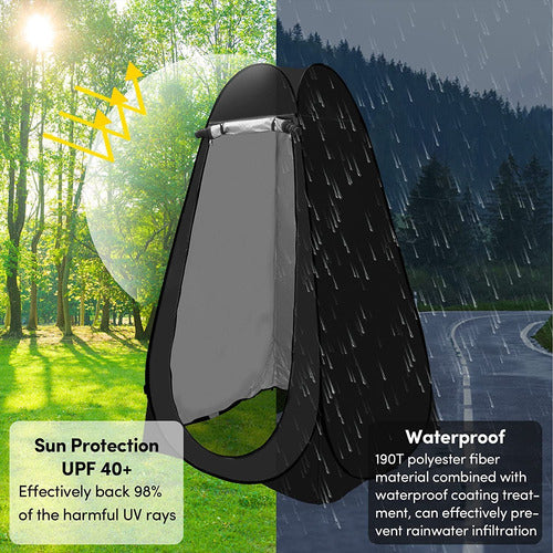 Norplat Carpa Vestidor Portatil Camping Ventana Ducha Baño Negro
