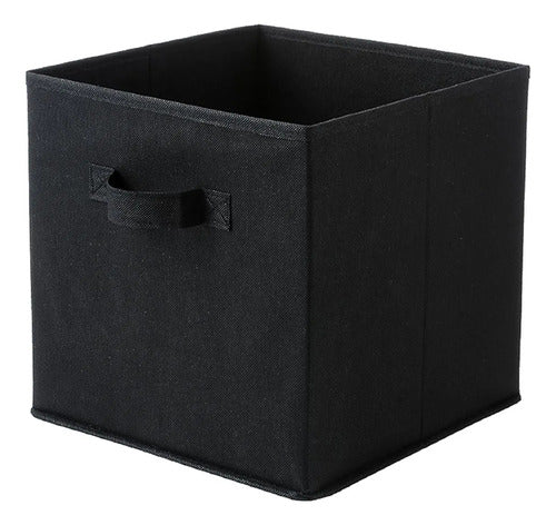 Kit 6 Cajas Organizadoras Cubo Plegables Closet Ropa Norplat Negro Lisa