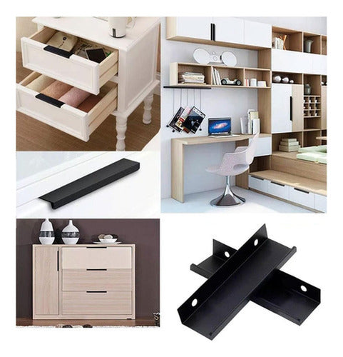 10 Tiradores Para Muebles Cocina Tornillos Manillas Norplat Negro