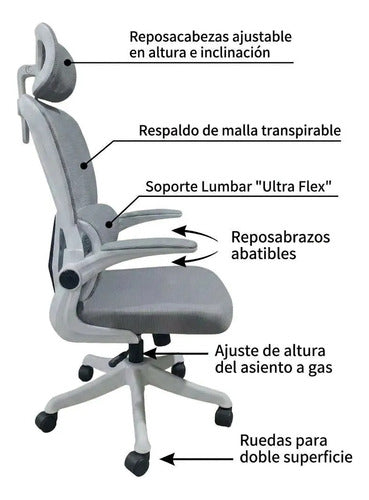 Silla Oficina Escritorio Ergonomica Norplat Lumbar Ultraflex