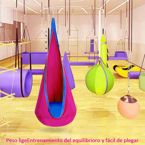 Columpio Sensorial Hamaca Colgante Niños + Cojín - Norplat Magenta