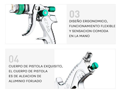Pistola Pintar 3 Boquillas 1.4a2mm Pintura Gravedad Norplat