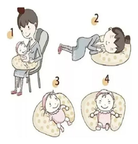 Almohada Maternal Cojín Lactancia Embarazada Guagua Norplat Gris Estrellas Blancas