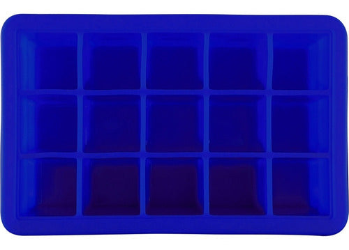 Molde De Silicona Para 15 Cubos De Hielo 3.3 Cm - Cukin Azul Eléctrico