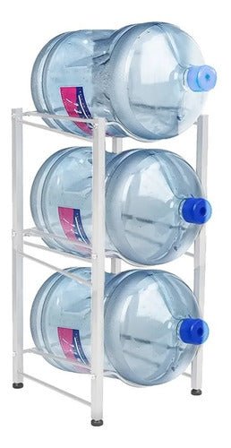 Rack Estante Organizador De 3 Botellones Bidones Agua 20 L Blanco