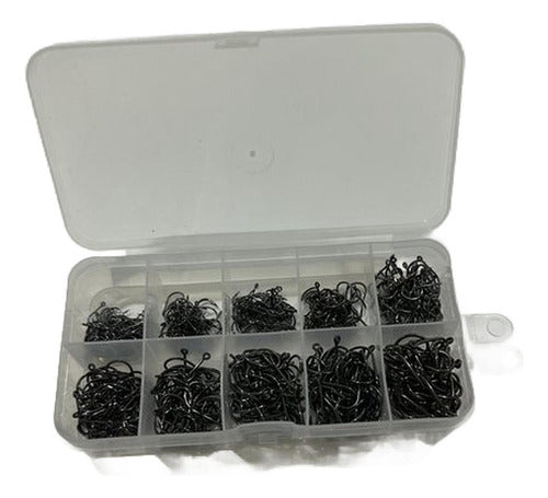 500 Anzuelos Pesca Tamaños Mixtos Acero Al Carbono - Norplat Plateado