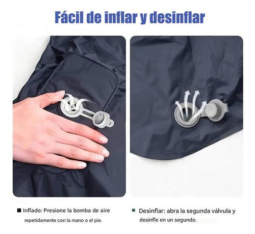 Colchoneta Inflable Plegable Norplat - Acampar Y Senderismo Azul Oscuro