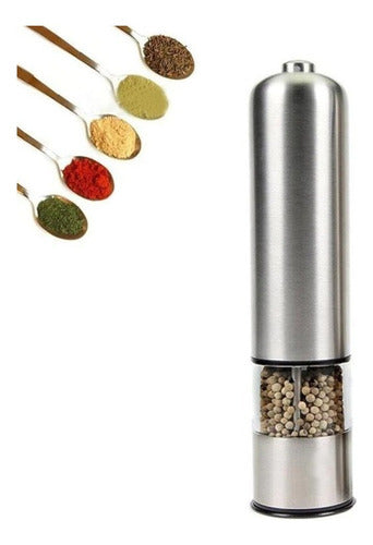 Pimentero Salero Molinillo Electrico Dispensador - Norplat Plateado