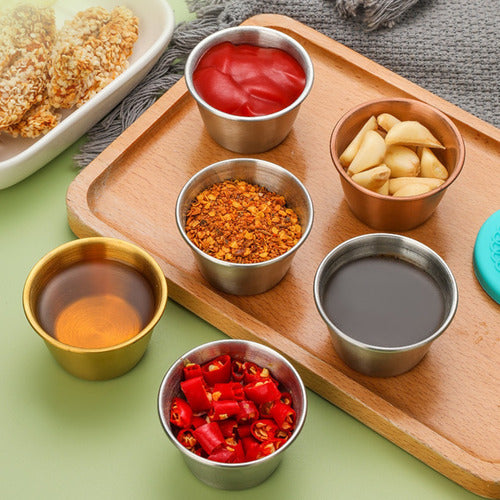 Pocillo Salsero Acero Inoxidable 120ml X6 Unidades - Cukin Metalico