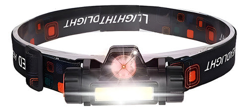 Linterna Frontal Recargable Foco Cabeza Linterna Minera Foco Blanco Negro