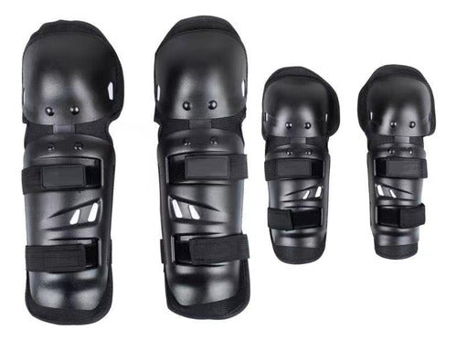 Set Rodilleras Y Coderas Articuladas Protección - Eciclos Negro M