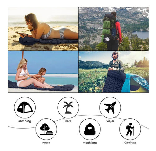 Colchoneta Inflable Plegable Norplat - Acampar Y Senderismo Azul Oscuro