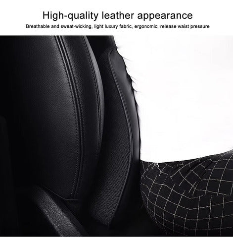Cojín Lumbar Ortopédico Para Espalda Norplat Soporte Dorsal Negro Geométrico