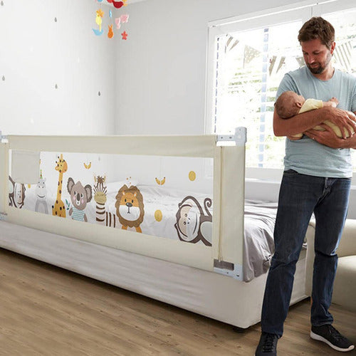Baranda Cama Seguridad Bebe Plegable Ajustable 200cm Norplat Beige Zoológico