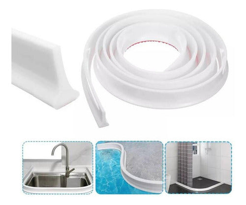Barrera De Agua Tpe 2m Plegable Umbral De Baño - Norplat - Blanco