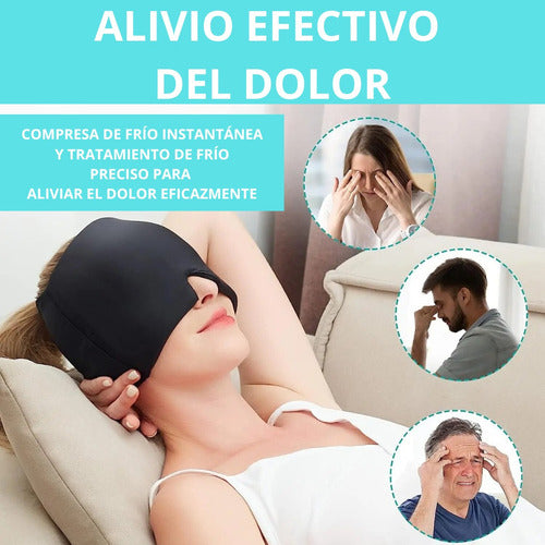 Gorro Migraña Gel Alivia Dolor Cabeza Compresa Gel - Norplat Gris