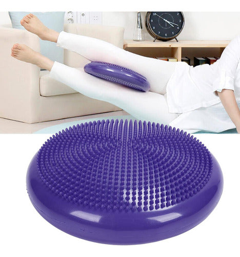 Disco De Balance Y Equilibrio Mini Bosu Erizo Yoga - Norplat Púrpura