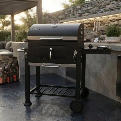 Parrilla Carbón Tapio Norplat Asado Elevador Bbq Grill Rueda Negro