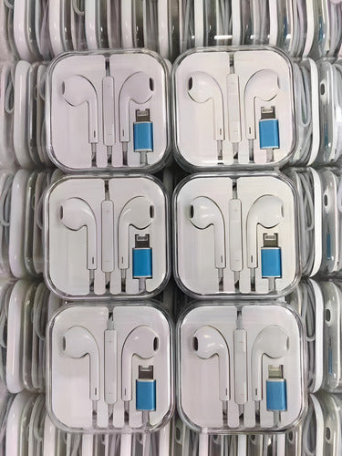 Audifonos Manos Libres Norplat Compatible Con iPhone 7 Al 14 Blanco