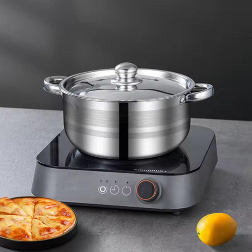 Bateria De Cocina Acero Inoxidable 4 Ollas Induccion Norplat Plateado
