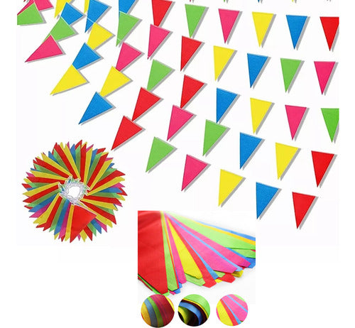 Guirnalda Decorativa 120 Banderines 70m Bautizo, Matrimonio Multicolor Multicolor