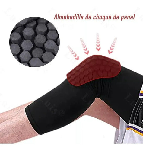 Par Rodillera Honeycomb Con Proteccion Deportiva Negro Xl