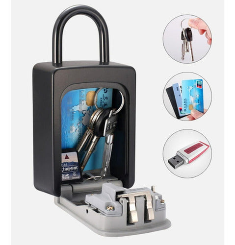 Caja Guarda Llave Con Clave Seguridad Colgante Muro Norplat Negro