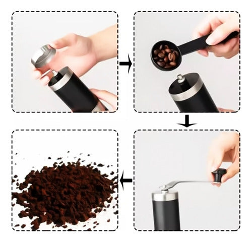 Molino Molinillo De Café Manual De Acero Inoxidable - Cukin Plateado