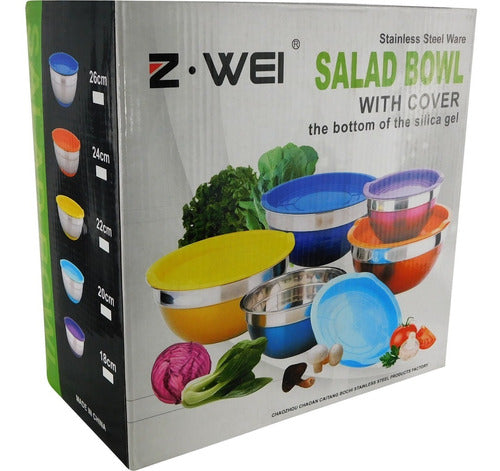 Pack De 5 Bowls Para Alimentos Herméticos - Colores Surtidos Plateado