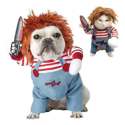 Disfraz Perro Norplat Halloween Daga Pirata / Muñeco Malvado L