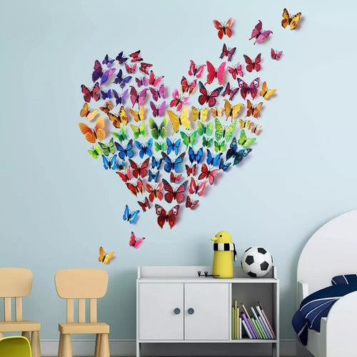 96pcs Mariposas Decorativas Pegatina 3d Calcomanía Etiqueta Agua