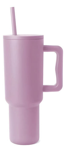Norplat Tumbler 1180ml Vaso Térmico 40oz 1180ml Con Bombilla Púrpura Lisa