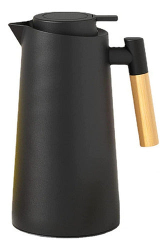 Jarra Termica Norplat 1 Litro Vidrio Aislante Calor Frio Negro
