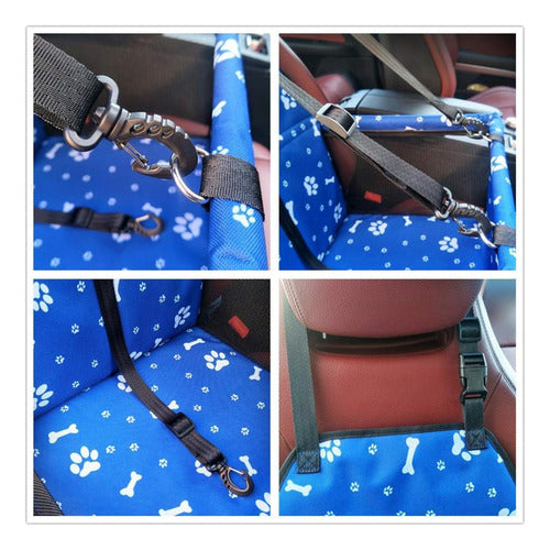 Norplat Asiento Auto Mascota Reforzado Plegable Seguridad Azul